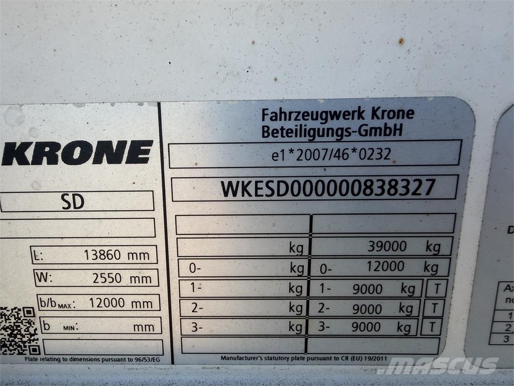 Krone Iný model VIN 327 Semi remorque à rideaux coulissants (PLSC)