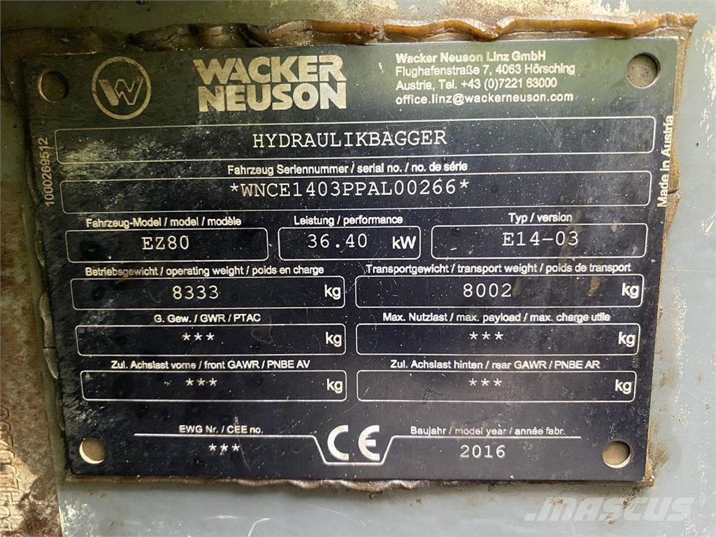 Wacker Neuson EZ80 Hjulgravere