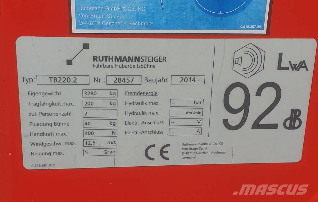 Ruthmann TB 220.2 Truck mounted platforms
