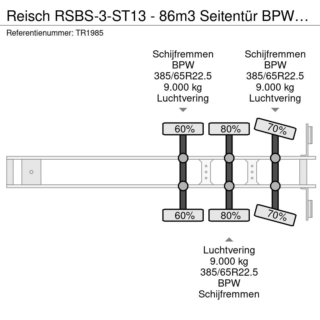 Reisch RSBS-3-ST13 - 86m3 Seitentür BPW Alcoa Schubbodenauflieger