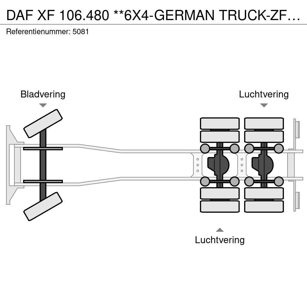 DAF XF 106.480 **6X4-GERMAN TRUCK-ZF INTARDER** Chassis met cabine