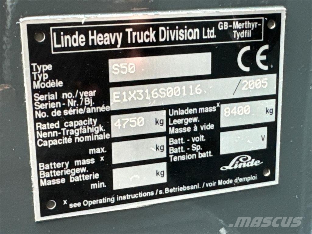 Linde S50  // Diesel //Perfect/Lke new/2167 hours Carretillas de carga lateral