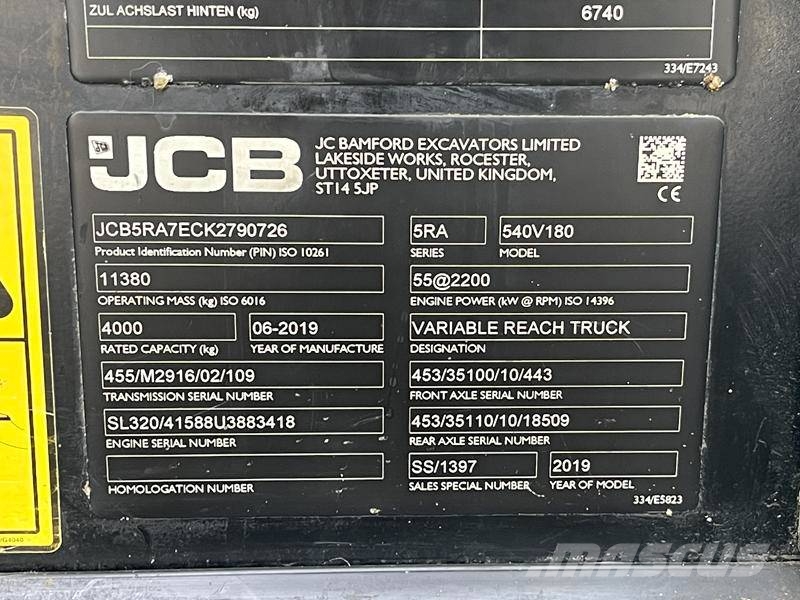 JCB 540-180 Teleskopski viličarji