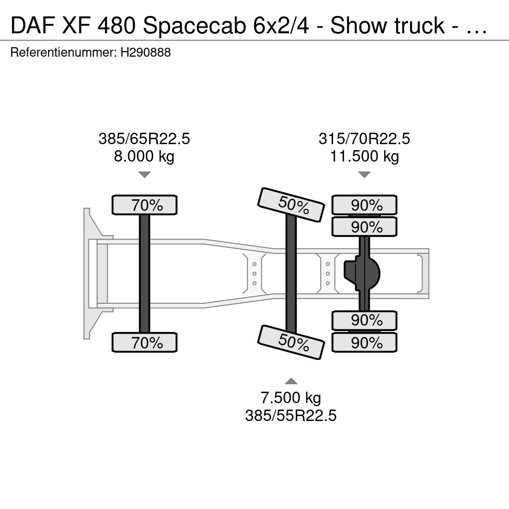 DAF XF 480 Spacecab 6x2/4 - Show truck - Manual gearbo Vetopöytäautot
