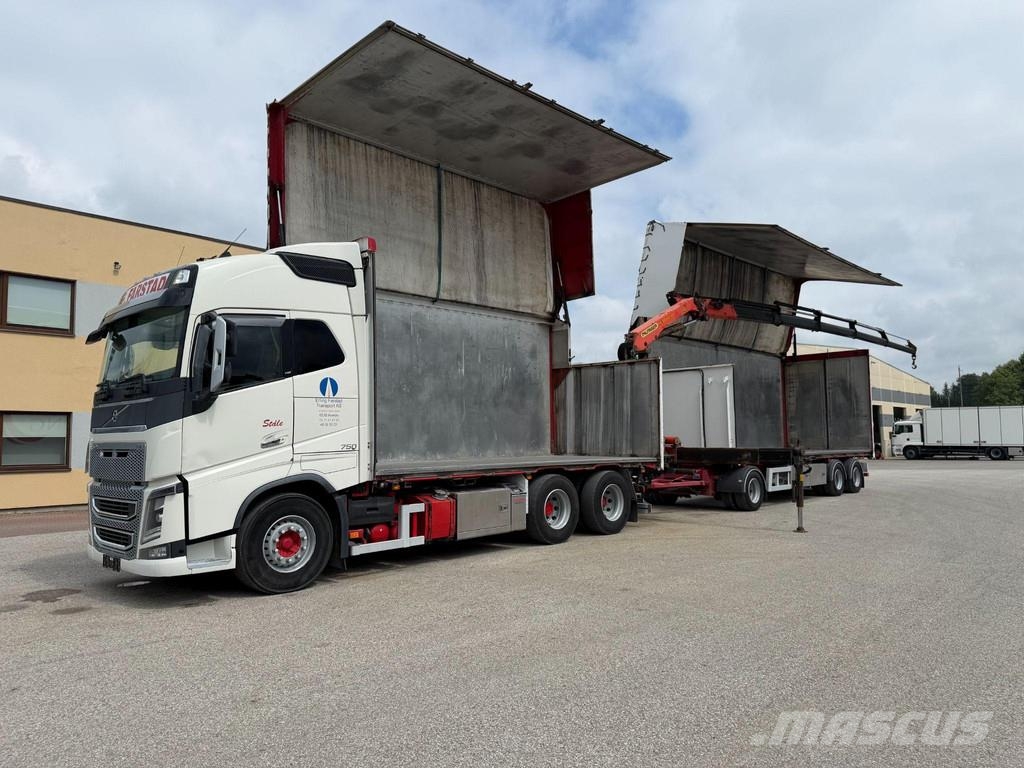 Volvo FH16 750 6X4 EURO5 + PALFINGER PK18002-EH Sunkvežimiai su dengtu kėbulu