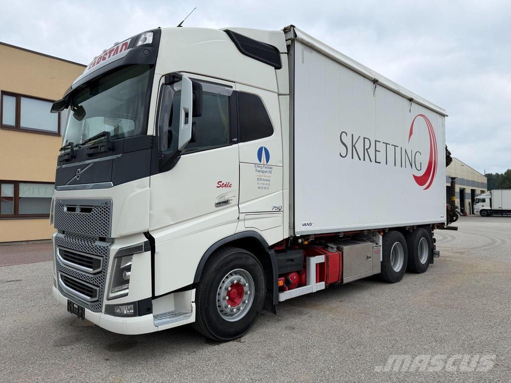 Volvo FH16 750 6X4 EURO5 + PALFINGER PK18002-EH Sunkvežimiai su dengtu kėbulu