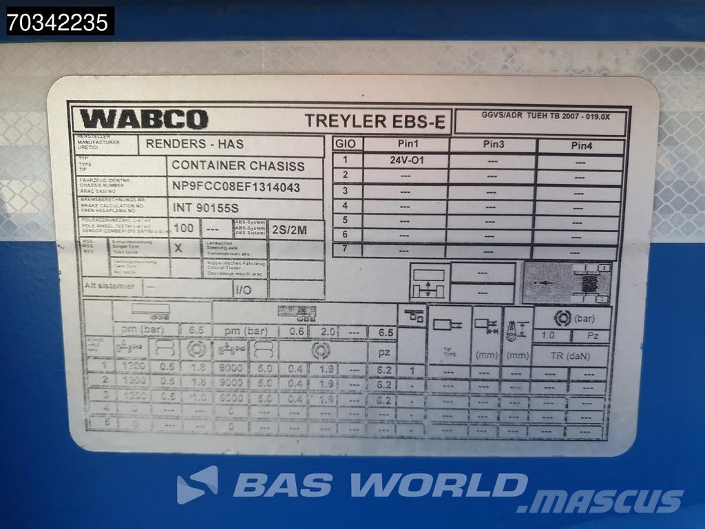 Renders - Has 3 axles Liftachse Mutl 45ft Containertrailer