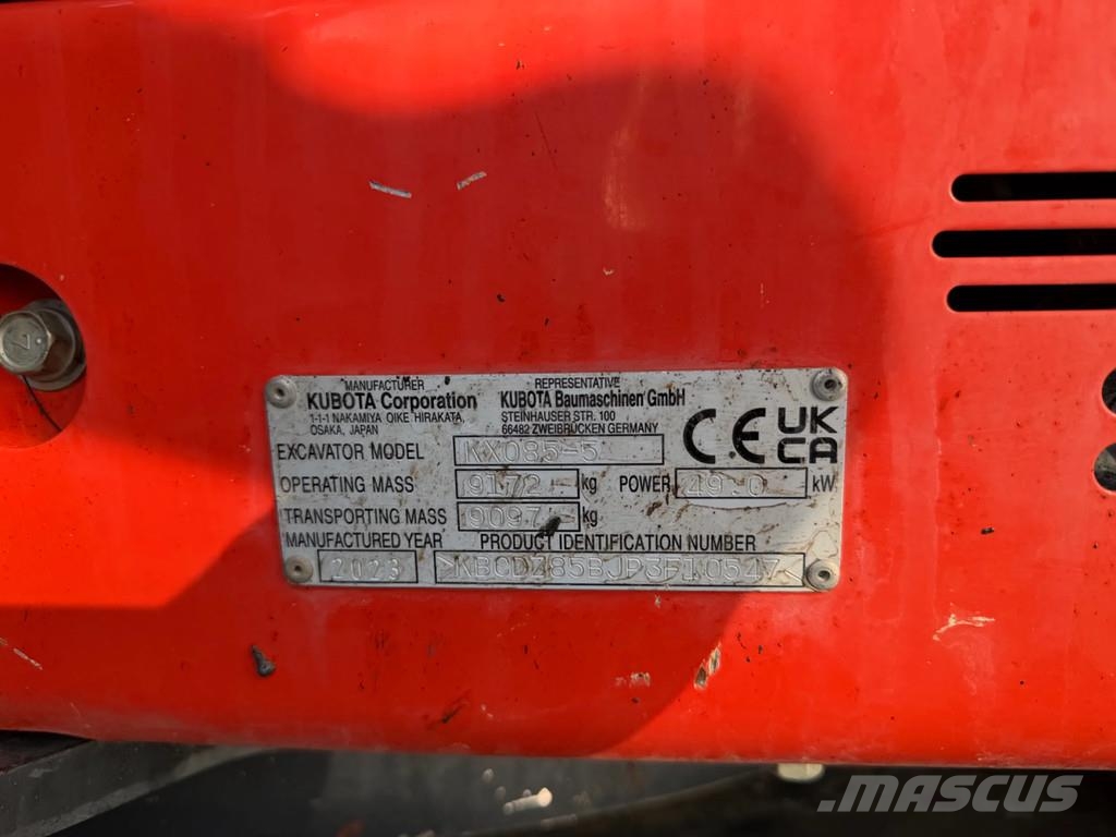 Kubota KX085-5 Midi bagri 7t – 12t