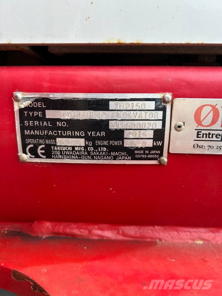 Takeuchi tb2150 Gravemaskiner på larvebånd