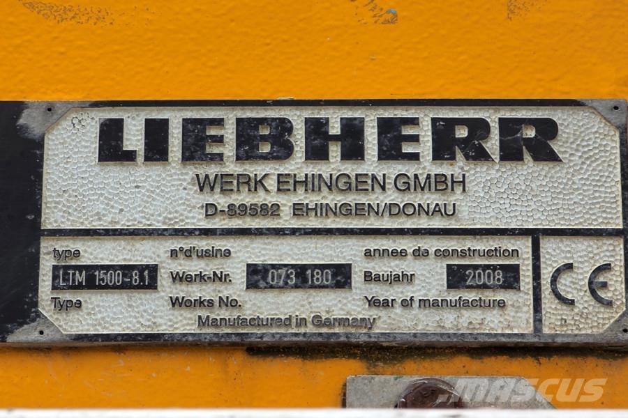 Liebherr LTM1500-8.1 Also Available For Rent, Dutch Registr Kranen voor alle terreinen
