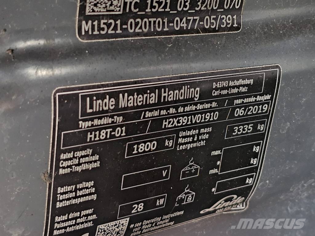 Linde H18T-01 Triplex Gasstapler