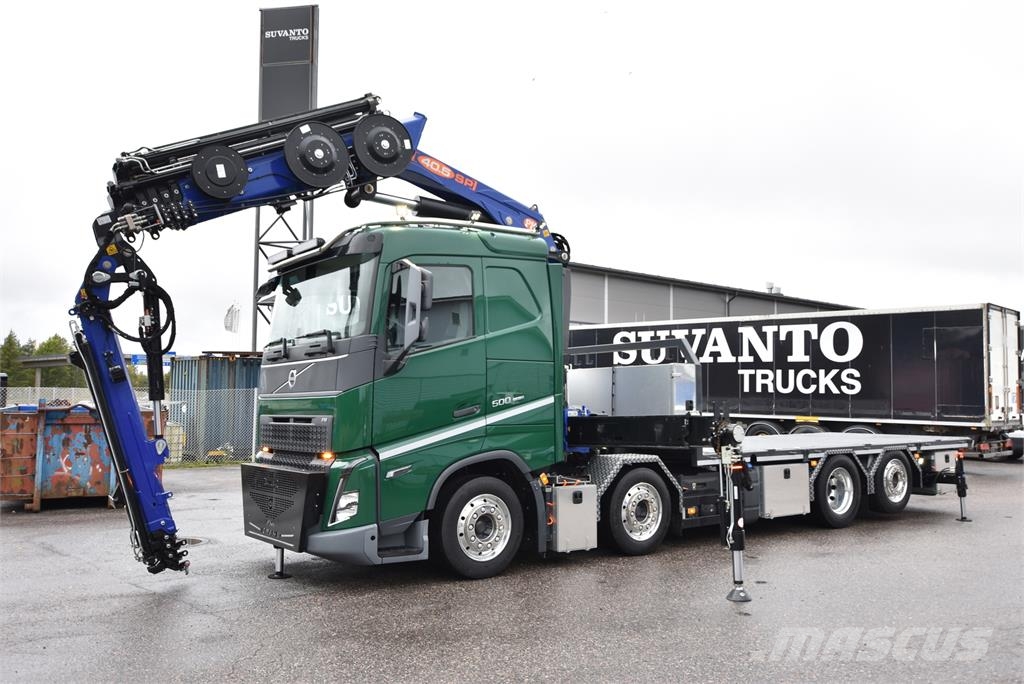 Volvo FH500 8X2 Vlakke laadvloer met kraan