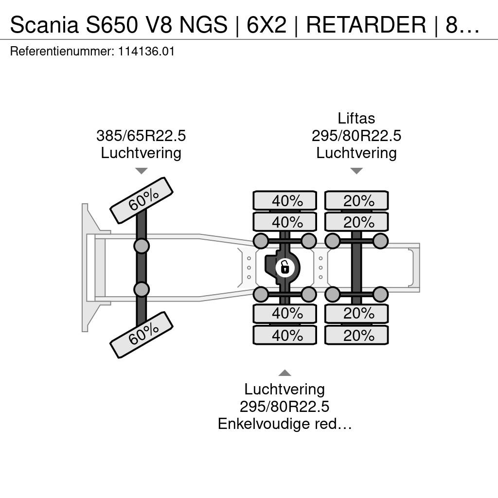 Scania S650 V8 NGS | 6X2 | RETARDER | 80 TON | ADR | EURO Седельные тягачи