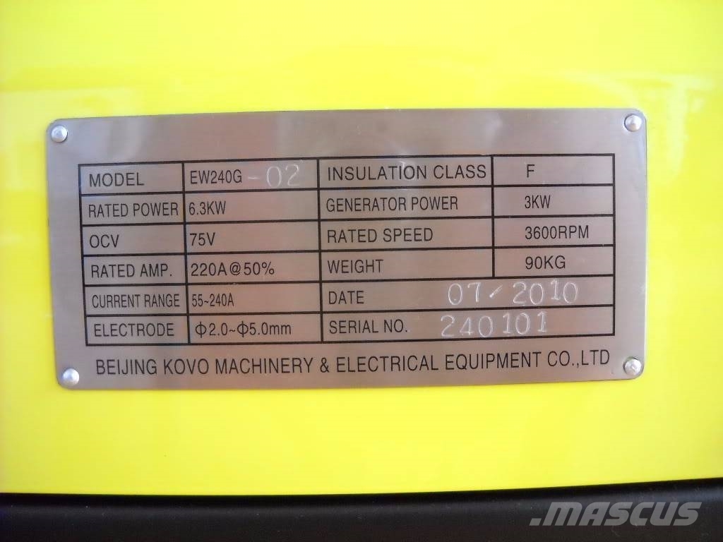 New Kohler powered welder generator EW240G Metināšanas iekārtas