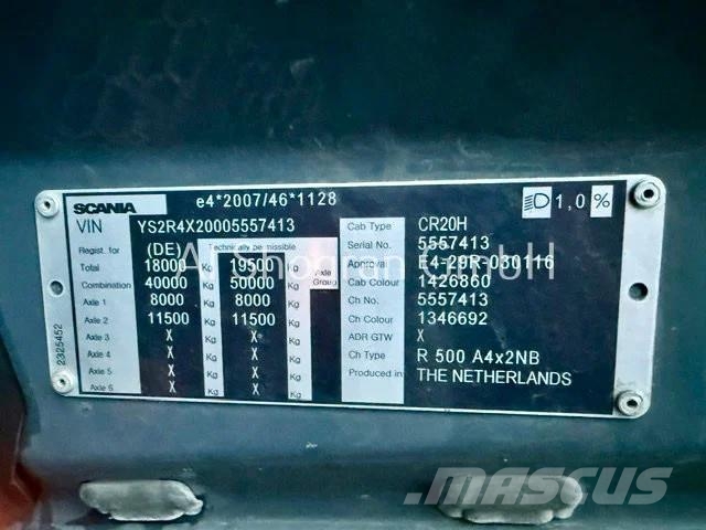 Scania R500 Kipphydraulik / Retarder / Euro6D Traktorske jedinice