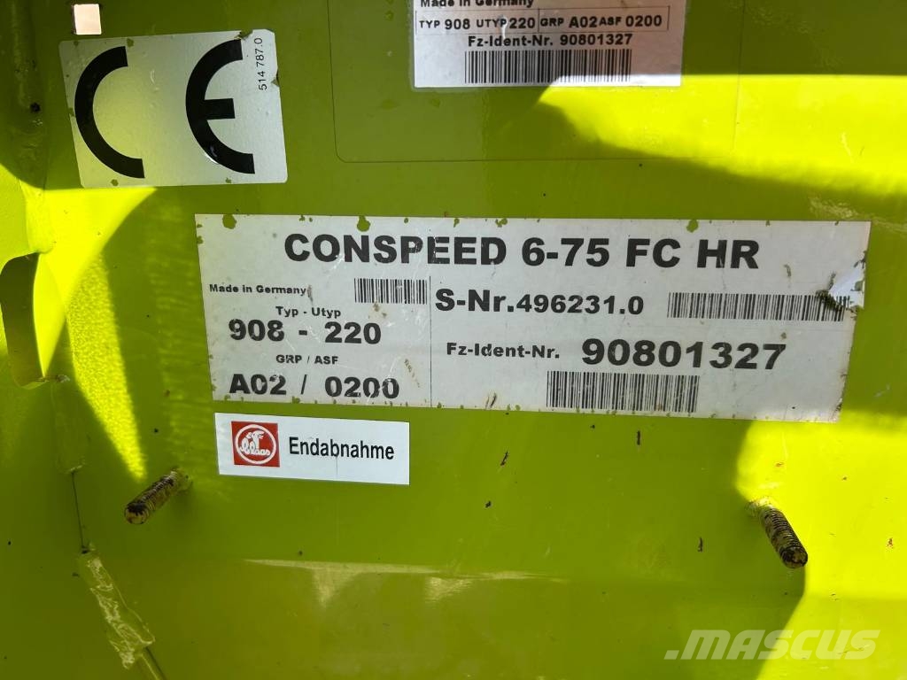CLAAS Conspeed 6-75 FC Cabezales de cosechadoras combinadas