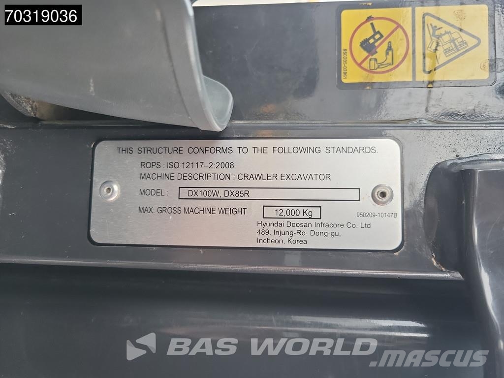 Doosan DX85 R-7 A/C Minigraafmachines < 7t