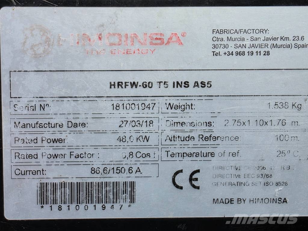 Himoinsa HRFW 60 T5 مولدات ديزل