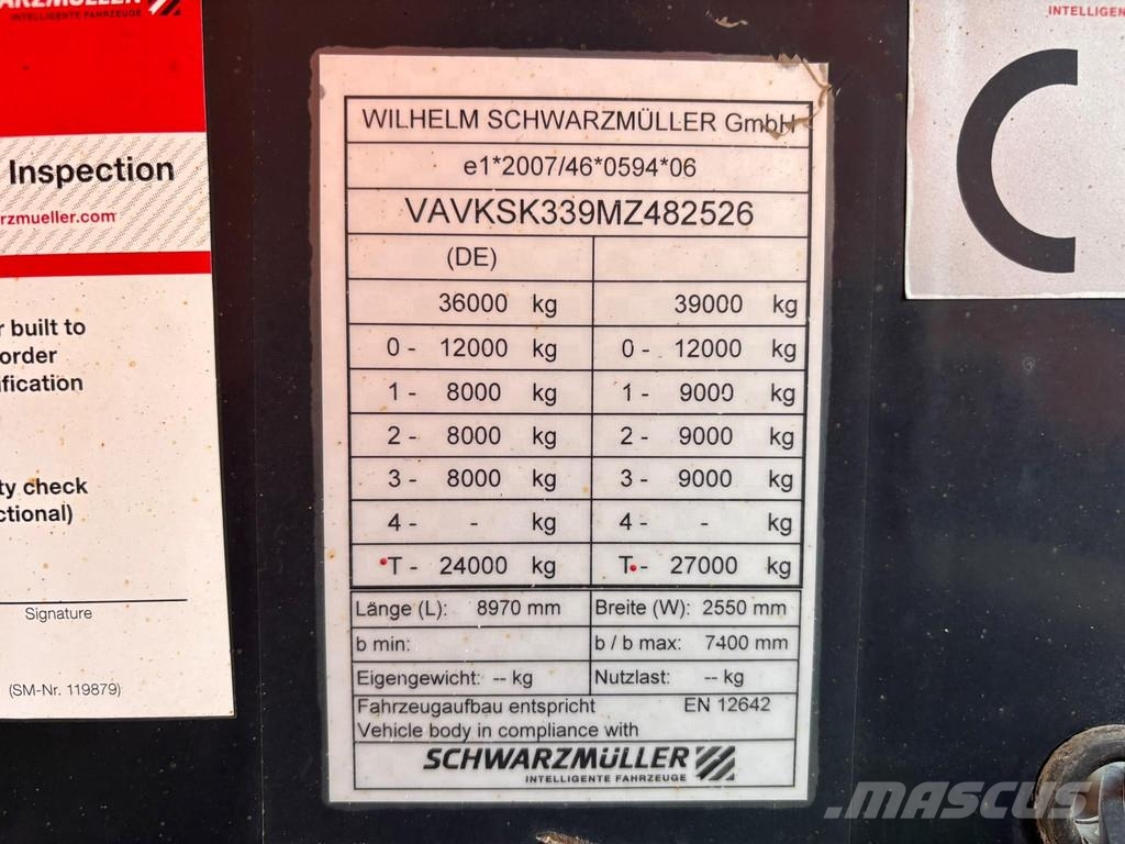 Schwarzmüller K-Serie BOX L=7386 mm Semi-reboques basculantes
