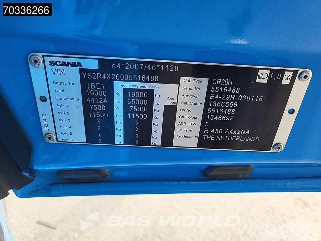Scania R450 R 4X2 Retarder APK 08-2027 Standklima PTO ACC Vilcēji
