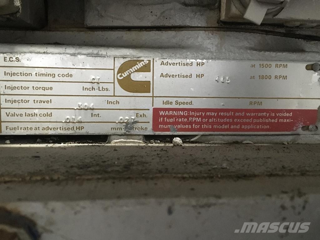 Cummins KT19G GENERATOR 275KVA USED Muut generaattorit