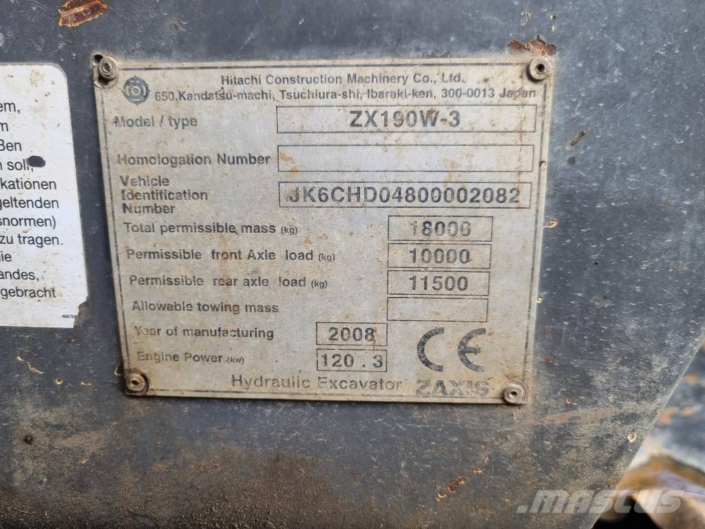 Hitachi ZX 190 Bagri na kolesih