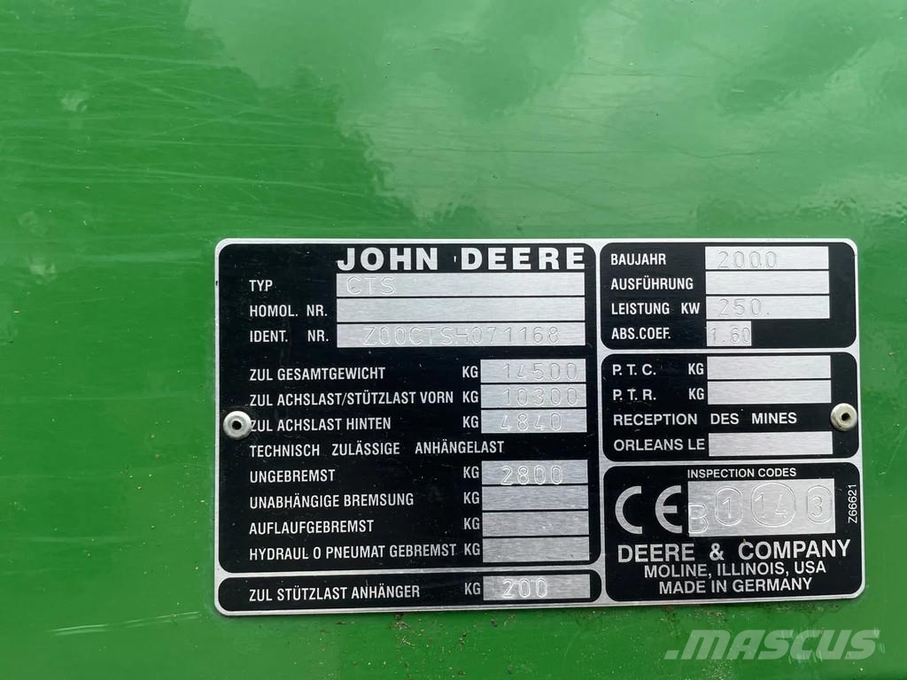 John Deere CTS Combine CTS Combine Hakselaar Airco 6.50 meter Зерноуборочные комбайны