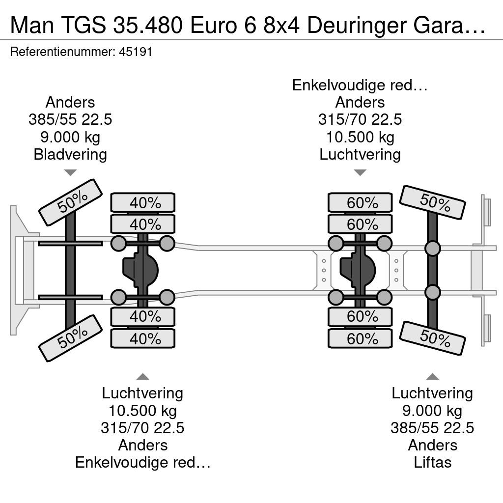 MAN TGS 35.480 Euro 6 8x4 Deuringer Garagetransporter Kontti-/tasonostoautot