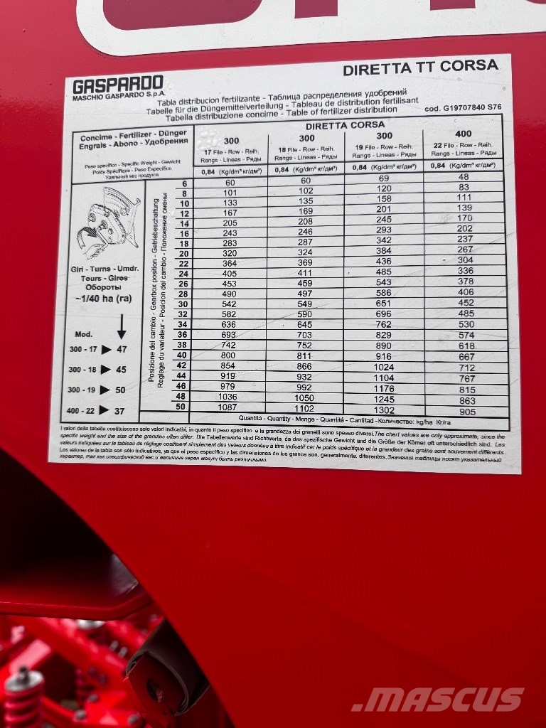 Maschio Gaspardo Diretta Corsa 300 Semoir