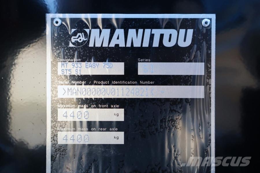 Manitou MT933 EASY 75D ST5 S1 Valid inspection, *Guarantee Carretillas telescópicas
