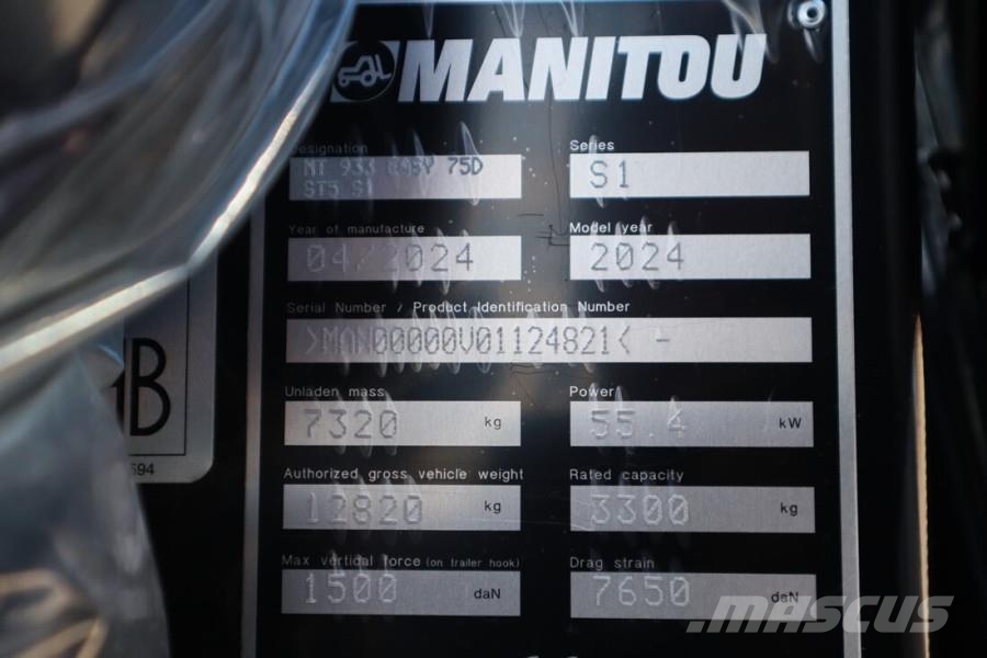 Manitou MT933 EASY 75D ST5 S1 Valid inspection, *Guarantee Carretillas telescópicas