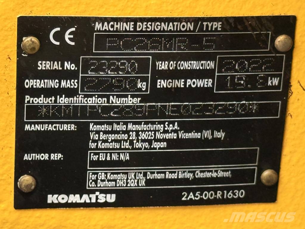 Komatsu PC 26 MR-5 Mini bagri <7t