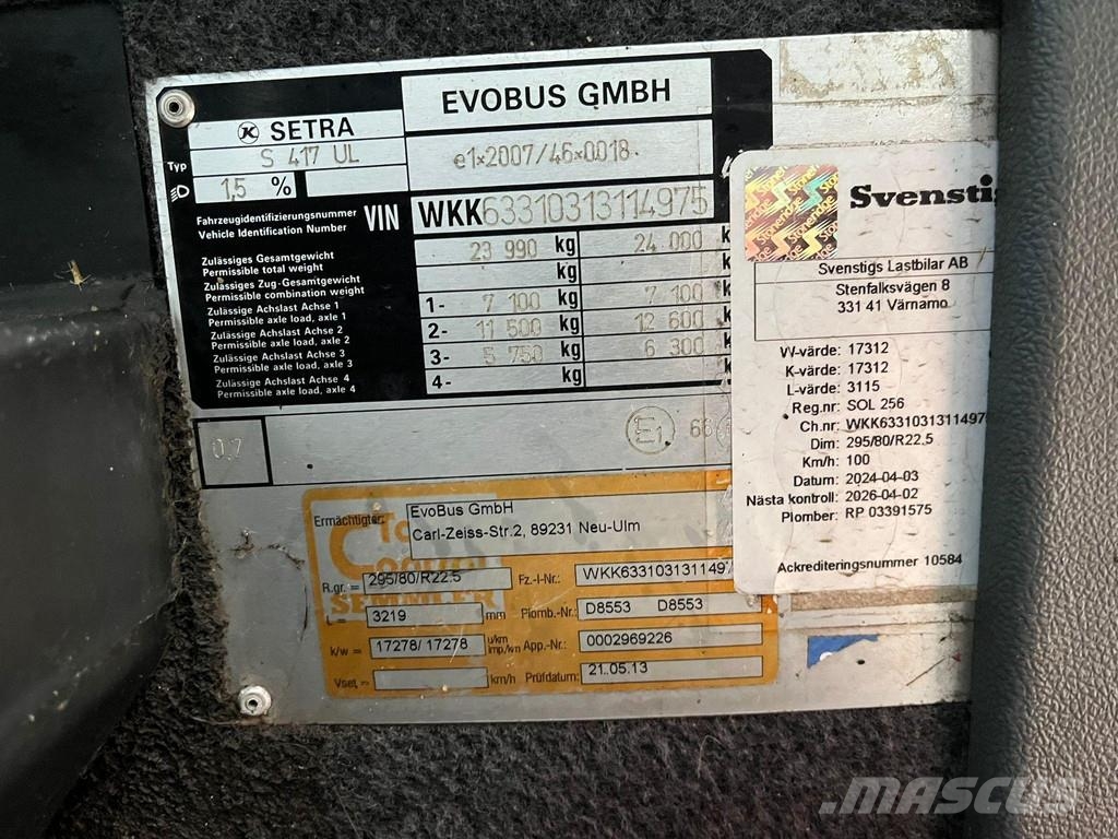 Setra S 417 UL 6x2*4 AC / AUXILIARY HEATER / WC / WHEELC Autobuses interurbano