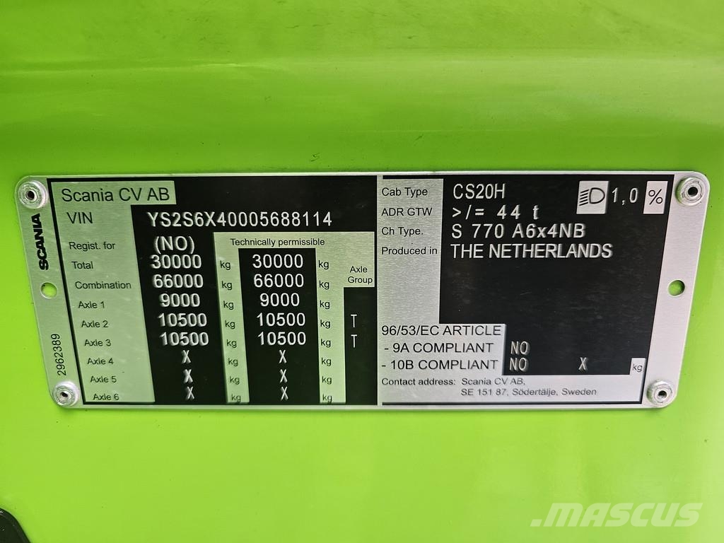 Scania S770 V8 / 6X4 / FULL AIR / RETARDER Trekkers