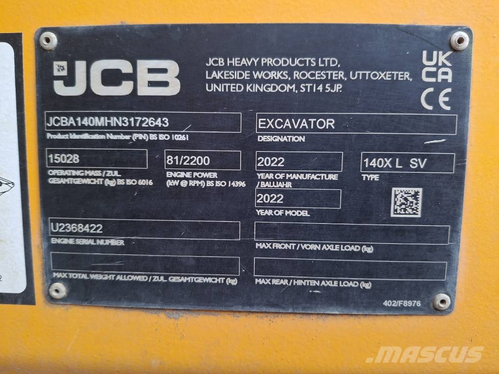 JCB 140 X Crawler excavators