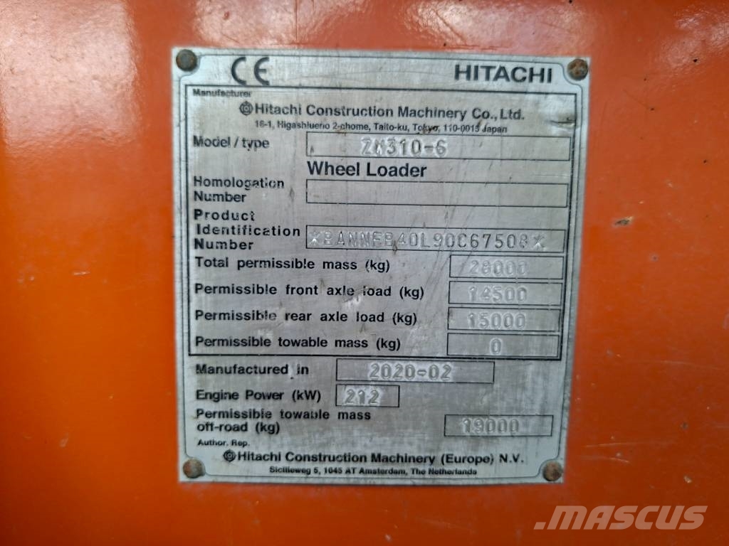 Hitachi ZW310 Iekrāvēji uz riteņiem