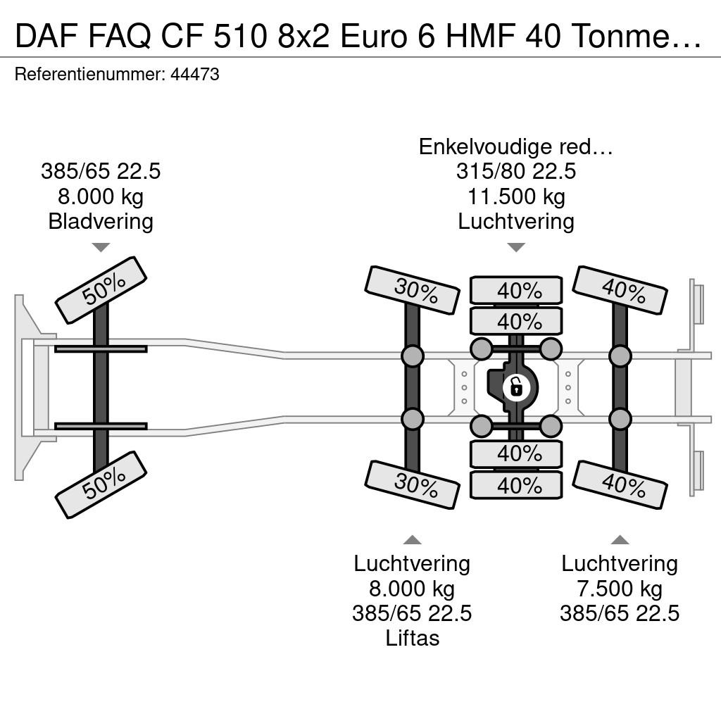 DAF FAQ CF 510 8x2 Euro 6 HMF 40 Tonmeter laadkraan + Всъдеходни кранове