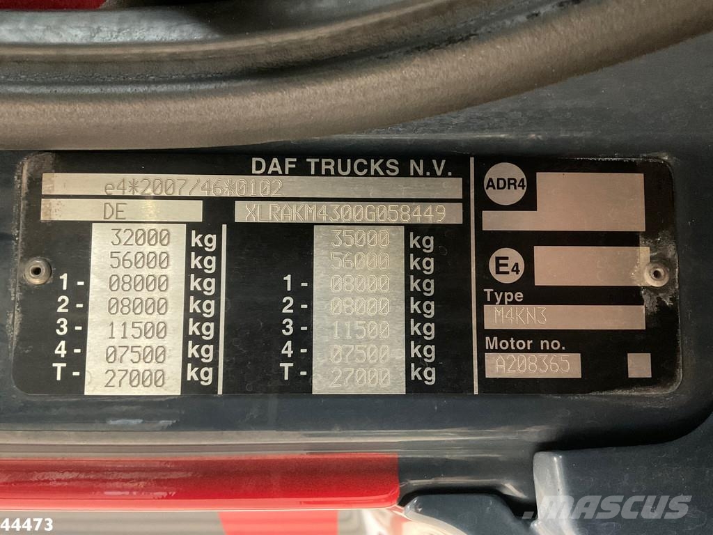 DAF FAQ CF 510 8x2 Euro 6 HMF 40 Tonmeter laadkraan + Всъдеходни кранове