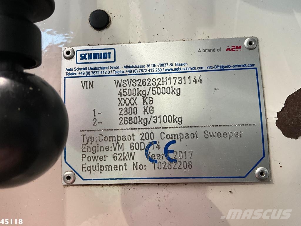 Schmidt Swingo Compact 200 Euro 6 청소 트럭