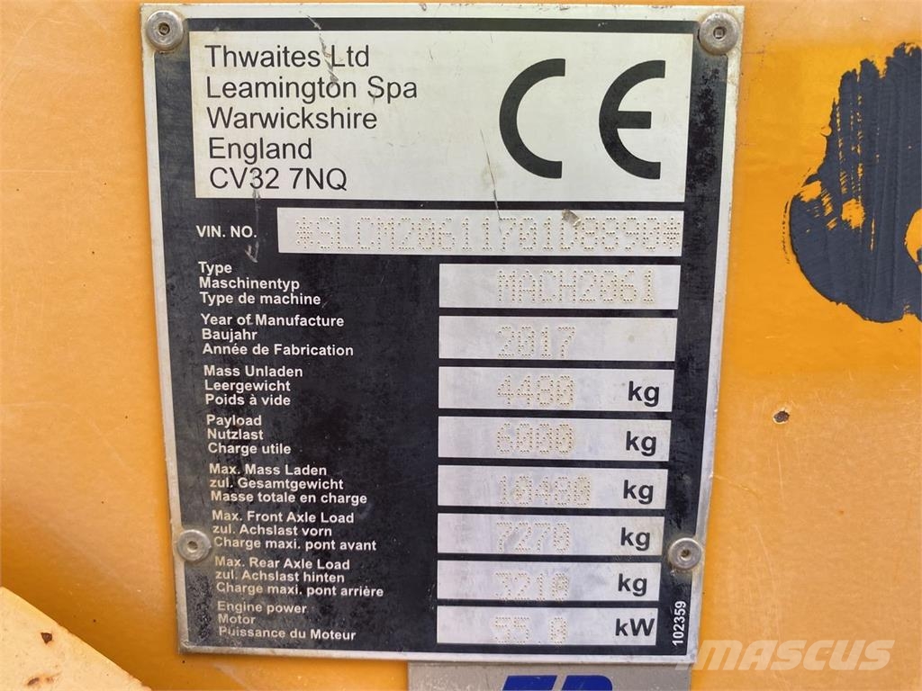 Thwaites 6 TONNE Statybiniai savivarčiai sunkvežimiai