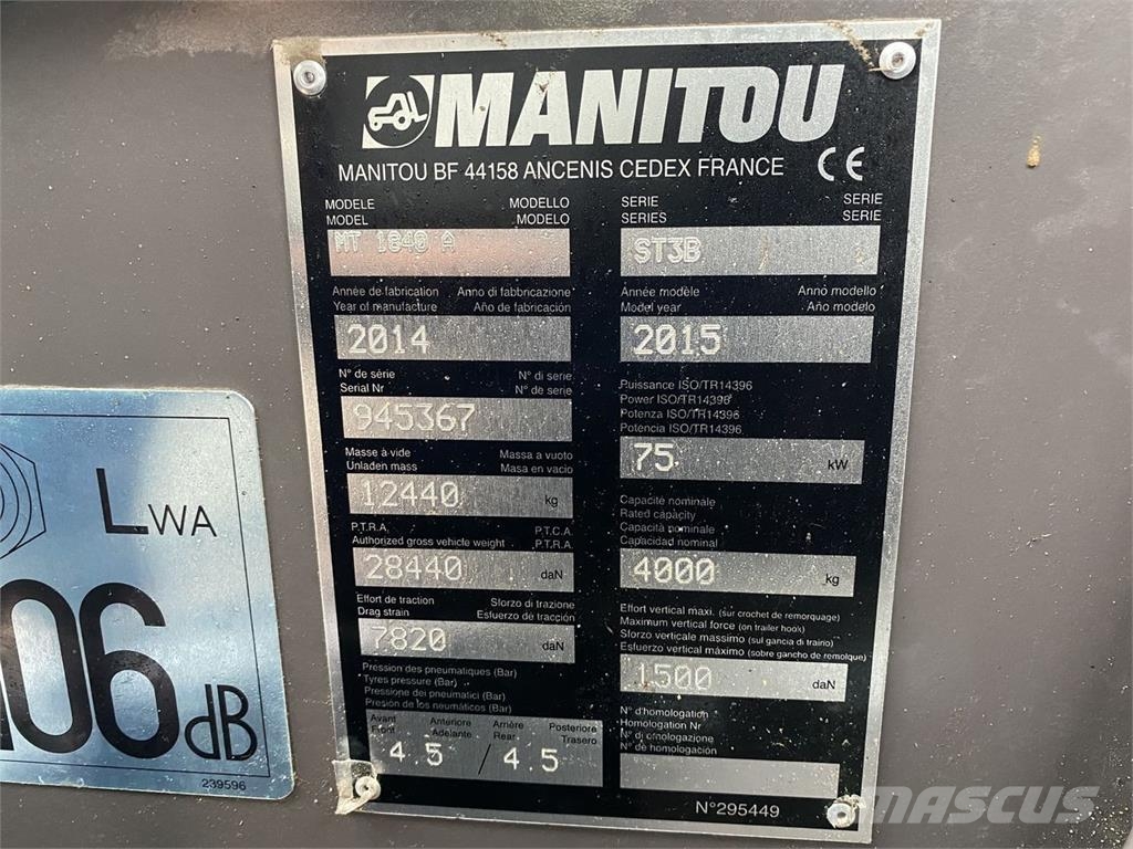 Manitou MT1840A ST3B Телескопические погрузчики