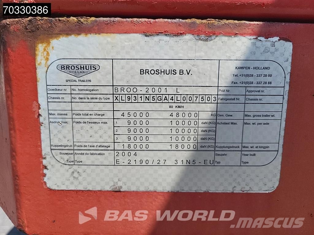 Broshuis E-2190/27 Extendable 680cm Steering Axle Semirremolques de carga baja