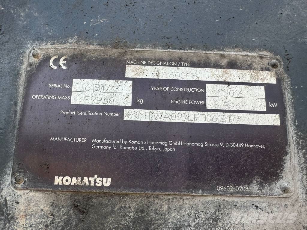 Komatsu WA600-6 ** BJ. 2016 ** 21000H/ Motor neu überholt Rataslaadurid