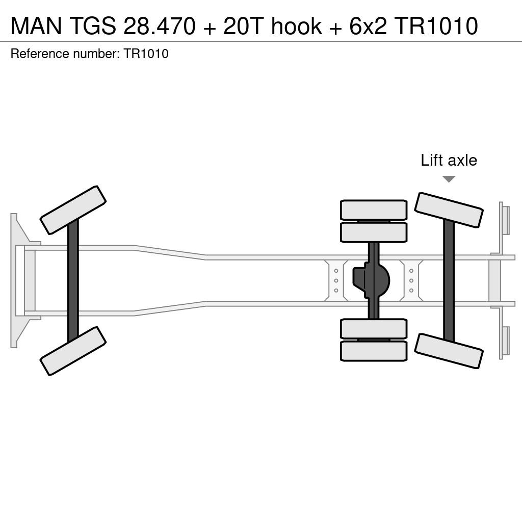 MAN TGS 28.470 + 20T hook + 6x2 Camiones polibrazo