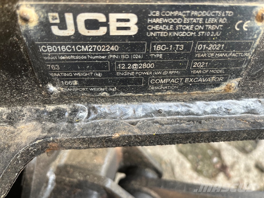 JCB 16 C-1 Mini ekskavatörler, 7 tona dek