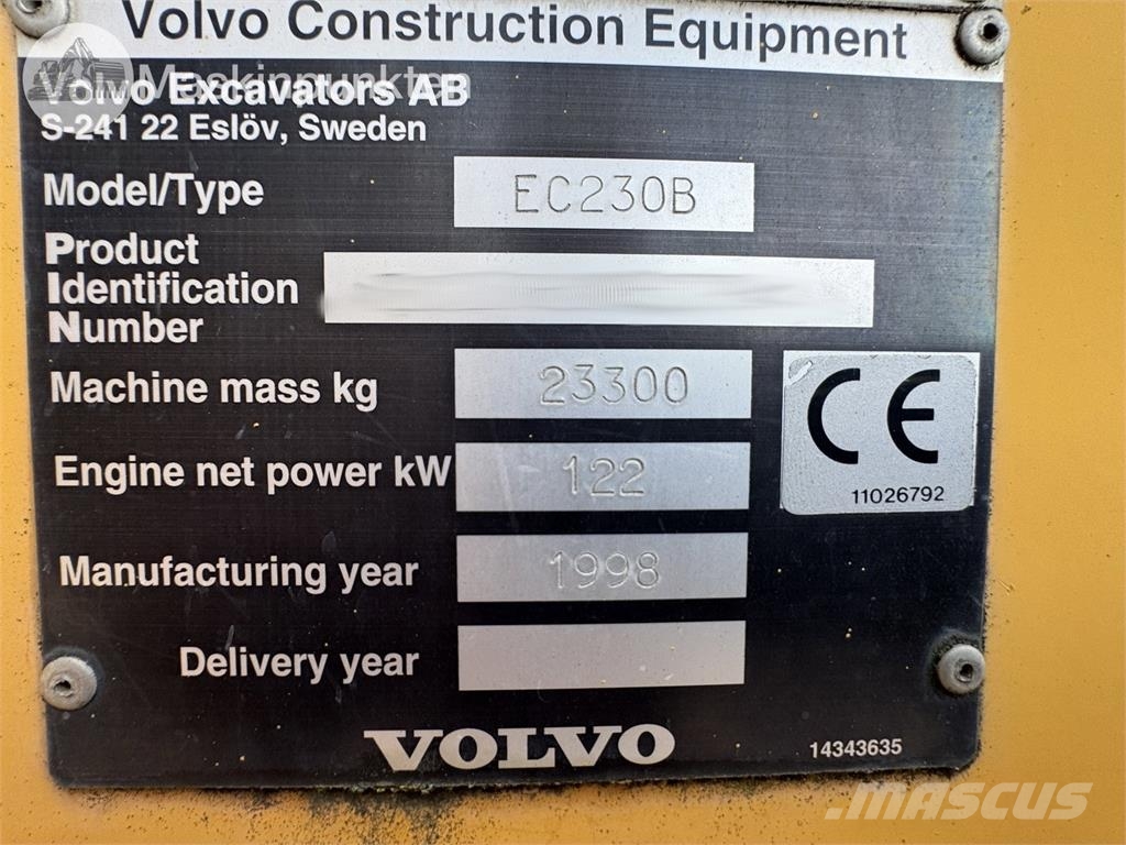 Volvo EC230B Rupsgraafmachines