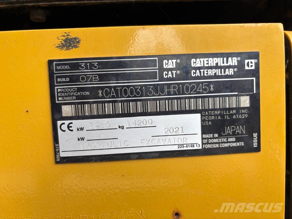 CAT 313 Kāpurķēžu ekskavatori