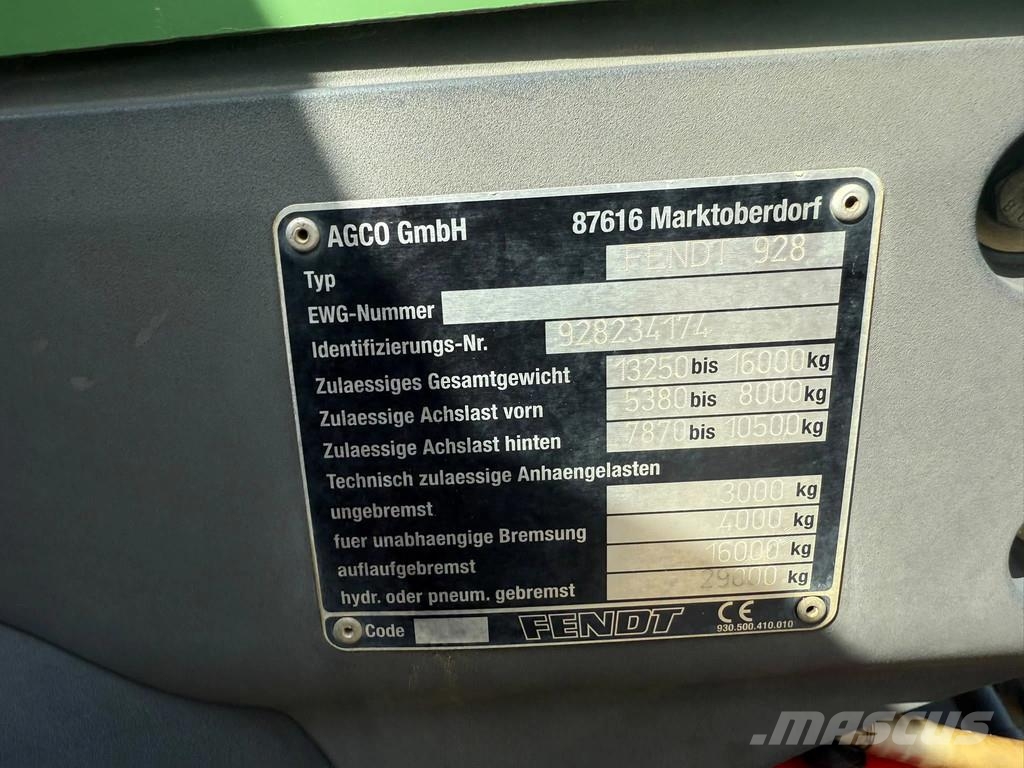 Fendt 930 Vario TMS 930 Vario TMS 60 KM Airco Fronthef T Traktori