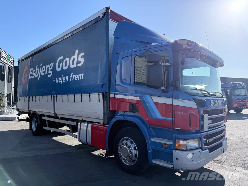 Scania P280 4x2 Euro 5 7,7 m Curtainsider and Taillift Lastbil - Gardin