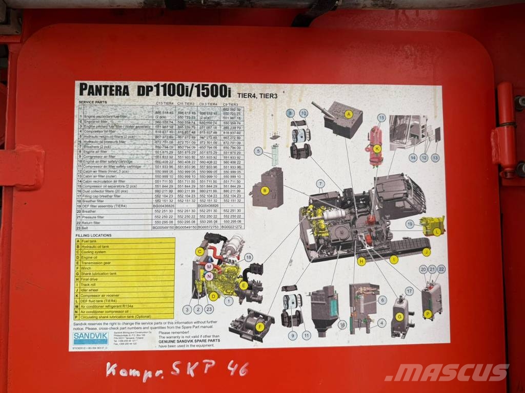 Sandvik Pantera DP 1100i/BJ2016/Motor 10279 H /Bohr 5365 H Гусеничные буровые установки